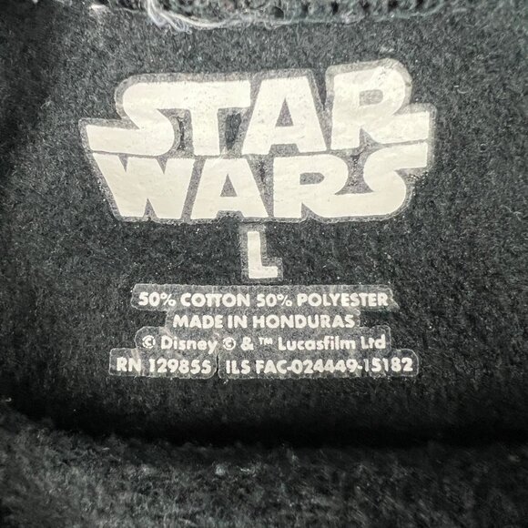 2015 Star Wars The Force Awakens Sweatshirt Adult Large Black Faded Hoodie Movie - Picture 8 of 15